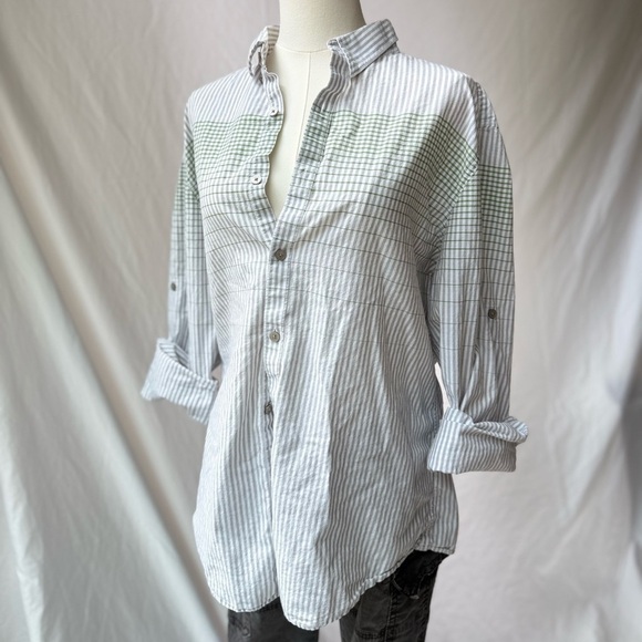 Dkny Green and Gray Casual Button Down Shirt - Picture 2 of 5